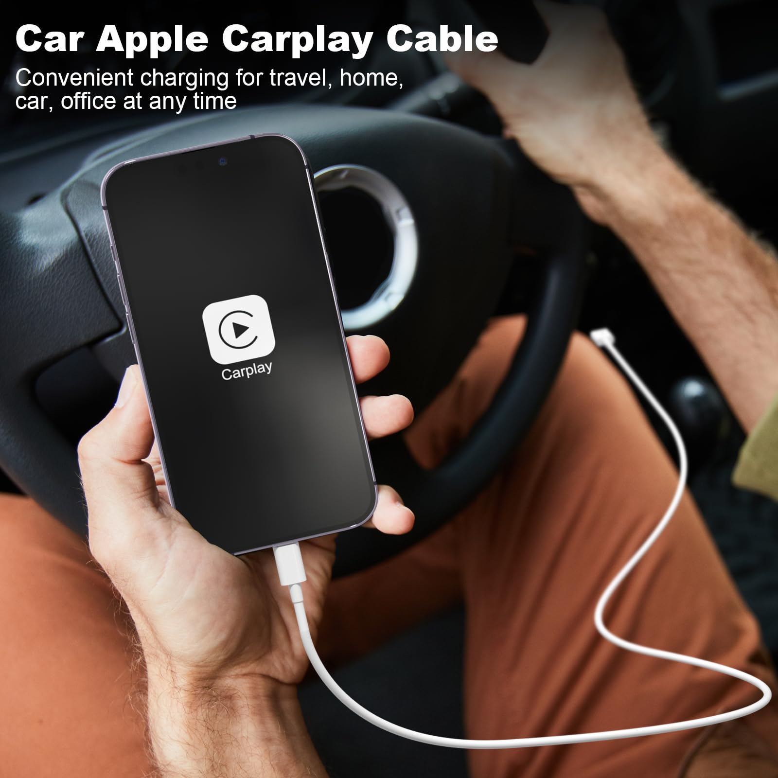 Amazon.co.jp: 車用 Apple Carplayケーブル、USB A - Lightning